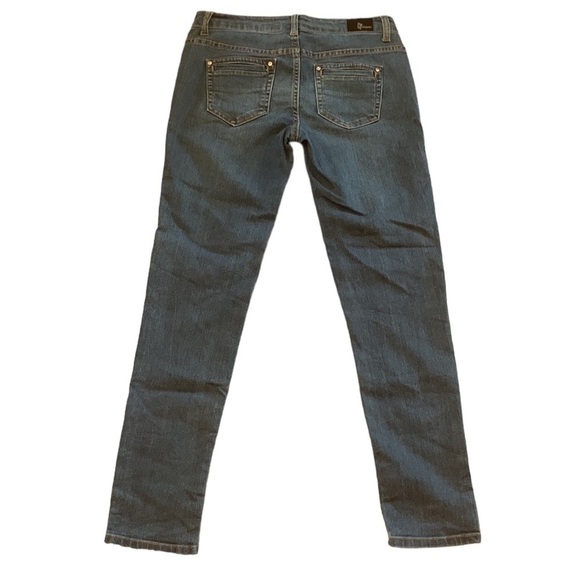 CP Jeans Blue‎ Skinny Low Rise Rhinestone Button Stretch Denim Juniors Size 9 - Picture 2 of 11